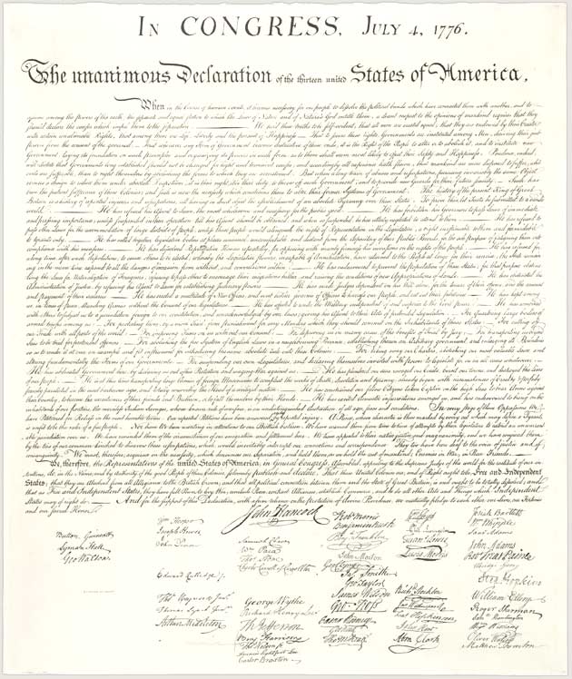 US Declaration of Independence