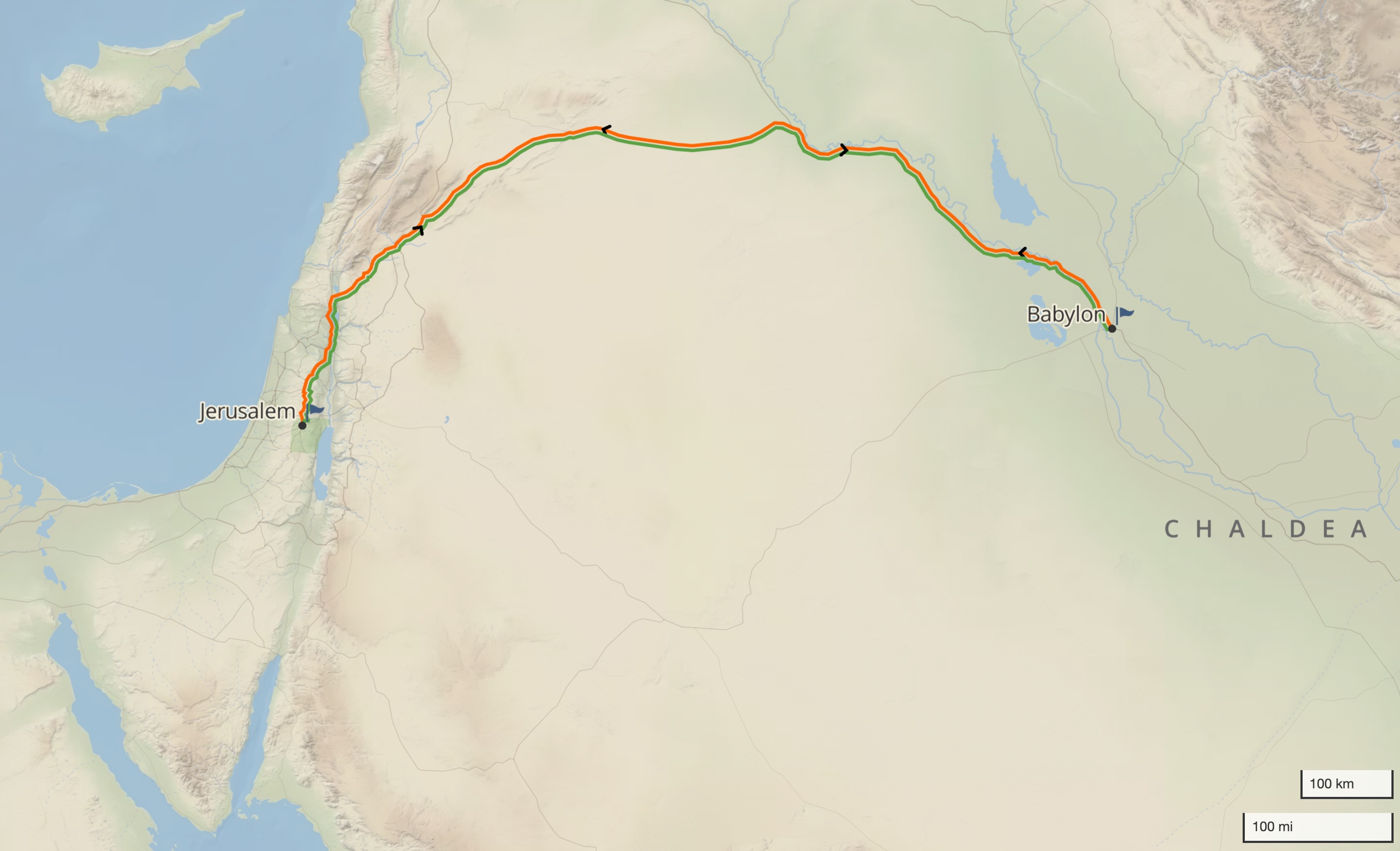 Map Jerusalem to Babylon